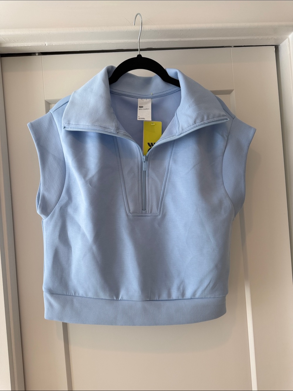 all in motion Light Blue Sleeveless Half-Zip Pullover